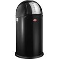 Wesco 175 831 Pushboy Abfallsammler 50 Liter schwarz 40 x 40 x 75.5cm (L/B/H), Edelstahl