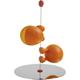 Alessi "LILLIPUT" Menage: Salz und Pfeffer aus thermoplastischem Harz, orange und Gestell aus Edelstahl