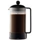 Bodum 1548-01 BRAZIL Kaffeebereiter (French Press System, Permanent Edelstahl-Filter, 1,0 liters) schwarz