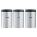 Brabantia Vorratsdosen für Tee, Kaffee und Zucker, aus gebürstetem Stahl, FPP, 1,4 l, 3-er Set