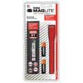 Mag-Lite SP2203HF Mini Maglite 2AA Multimode Hochleistungs-LED-Taschenlampe, 17 cm rot inkl. 2 Mignon-Batterien und Nylonholster