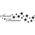 INDIGOS WG20187-70 Wandtattoo w187 Sweet Dreams Spruch Wandaufkleber 96 x 31 cm, schwarz