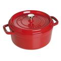 Staub 1101806 Cocotte/Bräter, rund mit Deckel 18 cm, 1,7 L, mit mattschwarzer Emaillierung im Inneren des Topfes, kirsche