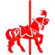 Indigos 4051095060024 Wandtattoo w627 Pferd Wandaufkleber in 3 Größen, 120 x 66 cm, rot