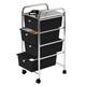 Premier Housewares Trolley-Regal, 4 Schubladen, Chrom-Rahmen, 81 x 39 x 33 cm, schwarz