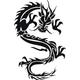 INDIGOS WG30007-70 Wandtattoo w007 Drachen China Japan Monster 120 x 78 cm, schwarz