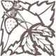 Indigos 4051095298380 Wanderaufkleber - e54 fruchtige Erdbeeren Blätterwerk Blatt Blüte Blumen Pflanzen Ranke, Vinyl, braun, 40 x 39 x 1 cm