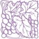 Indigos 4051095346746 Wandtattoo/Wandaufkleber - e93 fruchtige Weintrauben mit Blättern, Vinyl, Flieder, 96 x 93 x 1 cm