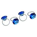 Premier Housewares Serviettenringe, 4er Set, Sapphire Diamante, Chrome Finish