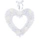 LED-Fensterkranz "Snowflake Heart" 11 warmwhite LED, Material: Holz Farbe: weiss, ca. 44 cm x 43 cm mit Trafo