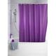 WENKO 20035100 Anti-Schimmel Duschvorhang Uni Purple - Anti-Bakteriell, waschbar, mit 12 Duschvorhangringen, 100 % Polyester, Lila