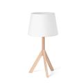 Faro Barcelona Hat 28408 – Desktop und Lampen Fuß, 40 W, Holz und Stoffschirm, weiß