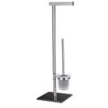 WENKO 20391100 Stand WC-Garnitur Lima-Bürstenhalter, Edelstahl rostfrei/Sicherheitsglas, 23.5 x 69 x 20 cm, satiniert