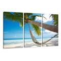 Visario Leinwandbilder 1039 Bild auf Leinwand Strand, 160 x 90 cm, 3 Teile