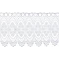 Plauener Spitze by Modespitze, Store Bistro Gardine Scheibengardine mit Stangendurchzug, hochwertige Stickerei, Höhe 30 cm, Breite 176 cm, Weiß