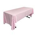 LA Linen Karierten Tischdecke, 60 von 126-inch, Pink, 60" X 126"