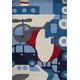 Art For Kids Teppich-Puzzle, für Kinder, aus Acryl, Motiv Reisen, robust, 2 Größen verfügbar, 110 x 160 cm, Blau