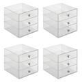 InterDesign Drawers Make-Up-Organizer, Kunststoff, transparent, 4 Einheiten