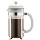 Bodum CAFFETTIERA Kaffeebereiter (French Press System, Permanent Edelstahlfilter, 1,0 liters) cremefarben