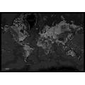 Incado Map design 1-Piece Pin Board World Map, Dark