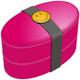 Zak Designs 6187-821 Smiley Lunchbox mit Deckel, dreiteiliges Set, Himbeer
