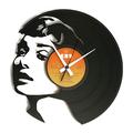Disc´O´Clock Schallplatten-Wanduhr aus Vinyl - Motiv "Audrey Hepburn"