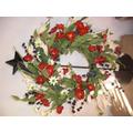 Your Hearts Delight Americana Daisies and Mini Roses Twig Base Wreath, 22-Inch