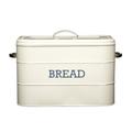 Kitchencraft Living Nostalgia Large Metal Bread Box Bin, Antique Cream