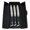 Sambonet 52552A01 Special Knife Edelstahl 18/10 Set 3 Steakmesser T-Bone 25, 6 cm, Glatte Klinge, Edelstahl, Schwarz, 29 x 13 x 6 cm, 3 Einheiten