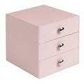 iDesign Drawers Schubladenbox | Schminkbox mit 3 Schubladen zum Sortieren von Make-Up, Schmuck etc. | Schubladen Organizer für Büro- und Bastelbedarf | Kunststoff rosa