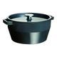 Pyrex Slow Cook Schmortopf rund, Gusseisen emailliert, Carbon, Kohlengrau, 28 cm