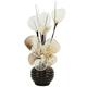 Flourish 813 Vase mit Mini-Blume aus Netzgewebe, 32 cm, kaffeefarben/cremefarben