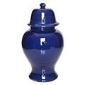 SIGNATURE HOME COLLECTION CI-C/UNI.413 Vase in Keramik Deckelvase, Dekovase, Tischvase, 24 x 24 x 40 cm, blau
