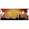 Dsign24 EG312500818 HD Echt-Glas Bild, City Skyline Hamburg Stars Wandbild Druck auf Glas, XXL, 125 x 50 cm, rot