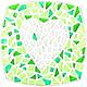 Artemio Heart Virginie Loy Mosaik-Set, Weiß/Grün