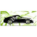 Dsign24 EG312500011 HD Echt-Glas Bild, Speed Car, Wandbild Druck auf Glas, XXL, 125 x 50 cm, grün