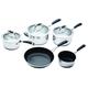 Kitchen Craft MCSPSET5 Induktionstaugliches Master Class -Stieltopf- und Pfannen-Set, Edelstahl, Silber, 47 x 17.5 x 27.5 cm, 5 Einheiten