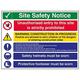 vsafety 6 C007br-r "Multi Hazard Website Sicherheitshinweis/5 Punkte" Achtung Building Zeichen, starrer Kunststoff, Landschaft, 600 mm x 450 mm, schwarz/blau/grün/rot/gelb