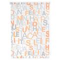 Lichtblick KRT.070.180.106 Rollo Klemmfix, ohne Bohren, blickdicht, Happy Words - Weiß-Orange 70 cm x 180 cm (B x L)