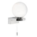 Oaks Lighting Flen Chrom Badleuchte Wandlampe mit Opalglas