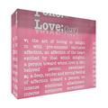 Feel Good Art 14,8 x 10,5 x 2 cm A6 Medium Wörterbuch Beschreibung der Liebe Diamant Poliert Acryl Token- Eltern Pink - Vintage Pink