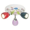 Brilliant Birds LED Spotrondell 3 flg Deckenstrahler schwenkbar bunt Kinderzimmer 750 Lumen, 3x GU10 3W LED-Reflektorlampen inklusive