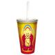 Tree-Free Greetings 35492, 473 ml, Susan Halstenberg „Lachender Buddha“ doppelwandiger Cooler Becher mit wiederverwendbarem Strohhalm