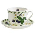 Maxwell & Williams PB8109 Orchard Fruits Frühstückstasse mit Untertasse Brombeere, Geschenkbox, Porzellan, bunt