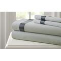 Pacific Coast Textilien T400-Bettlaken-Set mit Satin Band Saum, Baumwolle, Silber/anthrazit, King