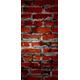 PeelitStickit id-014 60 Breite x 130 cm Höhe Ziegelwand Textur in rot Stil Hohe Qualität Vinyl Wand Wandbild Tapete