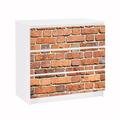 Apalis 91609 Möbelfolie für Ikea Malm Kommode Brick Stonewall, größe 3 Mal, 20 x 80 cm