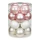 Inge-glas 15186D004-MO Kugel, 16-Stück, Noble Rose-Mix, 75 mm, weiß matt/Rose / porzellanweiß Opal