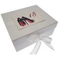 WHITE COTTON CARDS Schachtel für Erinnerungsstücke, Motiv: Schuhe, zum 18. Geburtstag, klein