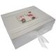 WHITE COTTON CARDS Erinnerungsalbum für 40. Geburtstag, groß, Design'englische Rosen, Geschenkbox